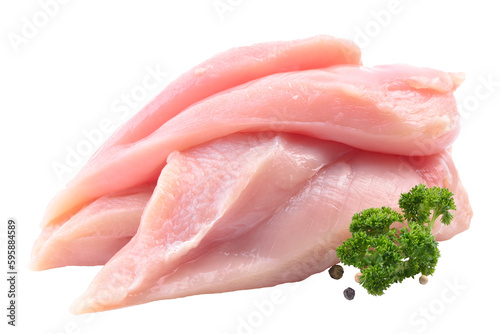 Fototapeta Raw chicken meat on white background