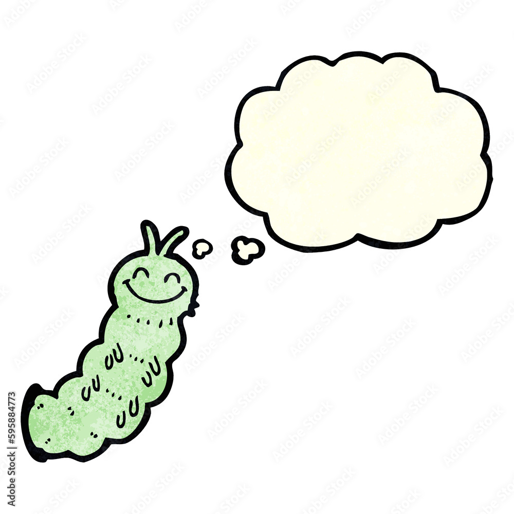 cartoon caterpillar with thought bubble cartoon caterpillar with thought bubble