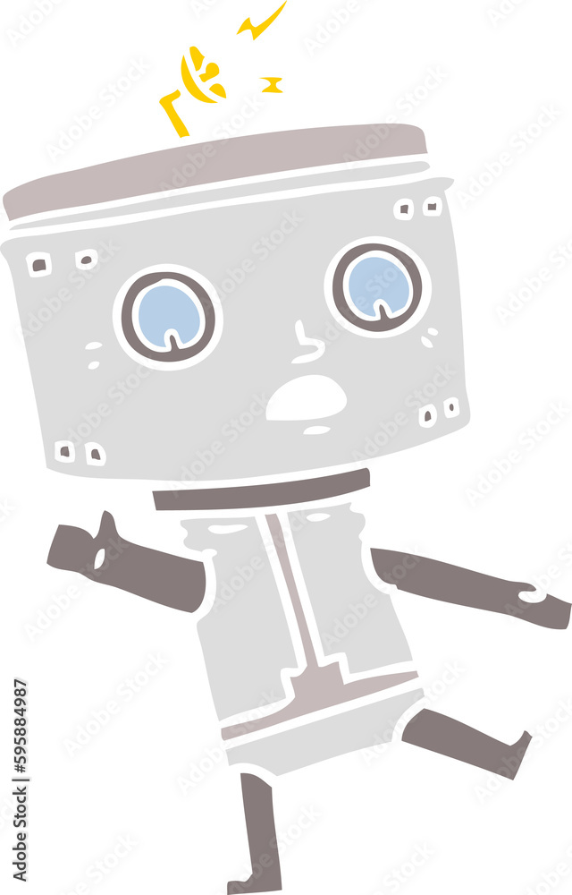 flat color style cartoon robot flat color style cartoon robot