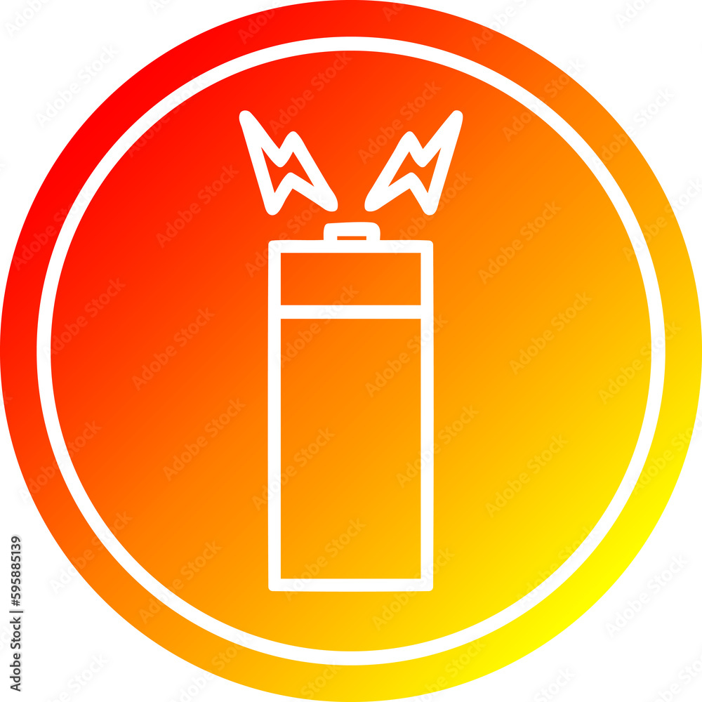 battery circular icon with warm gradient finish battery circular icon with warm gradient finish