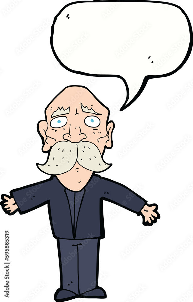cartoon disapointed old man with speech bubble cartoon disapointed old man with speech bubble