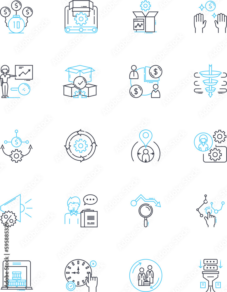 Industry sector linear icons set. anufacturing:, Fabrication, Assembly, Production, Machining, Textiles, Plastics line vector and concept signs. Metals,Robotics,Automation outline illustrations Industry sector linear icons set. anufacturing:, Fabrication, Assembly, Production, Machining, Textiles, Plastics line vector and concept signs. Metals,Robotics,Automation outline illustrations