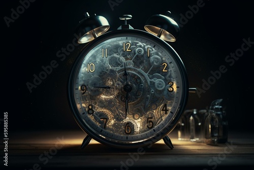 Illustration of the biological clock controlling circadian rhythms in the brain. Generative AI photo
