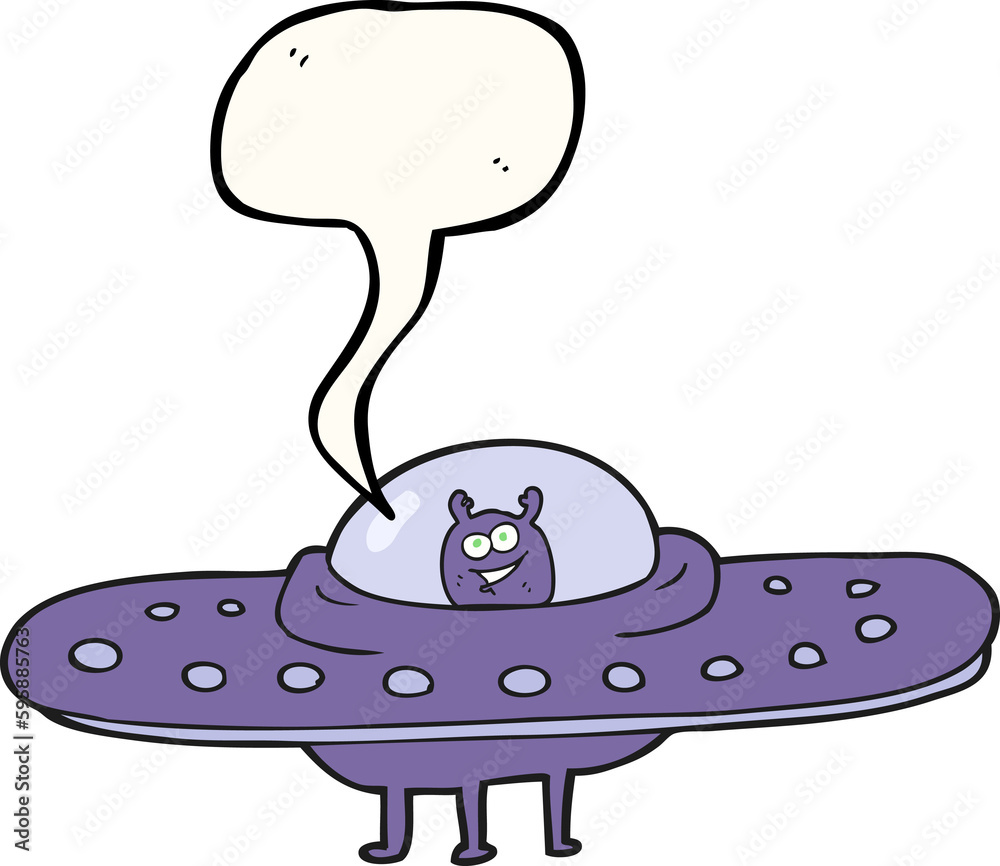 freehand drawn speech bubble cartoon flying saucer freehand drawn speech bubble cartoon flying saucer