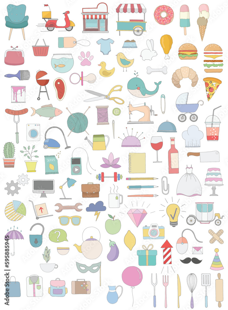 Simple graphic element baby child room education project line vector colourful leaf frame decoration     