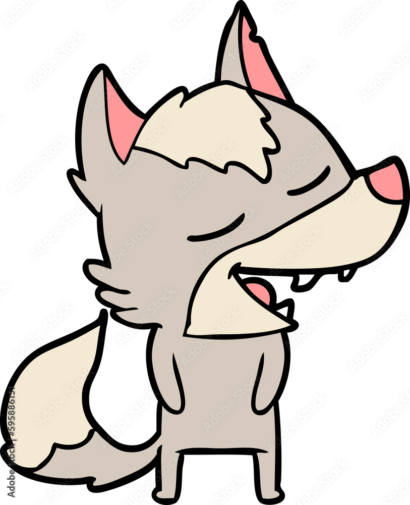 Fototapeta premium cartoon wolf laughing