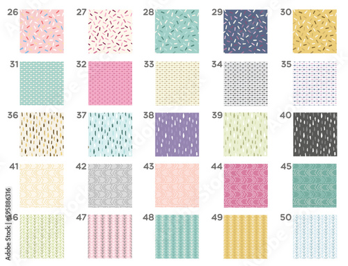 Simple graphic element baby child room education project line vector colourful leaf frame decoration seamless pattern   wallpaper     