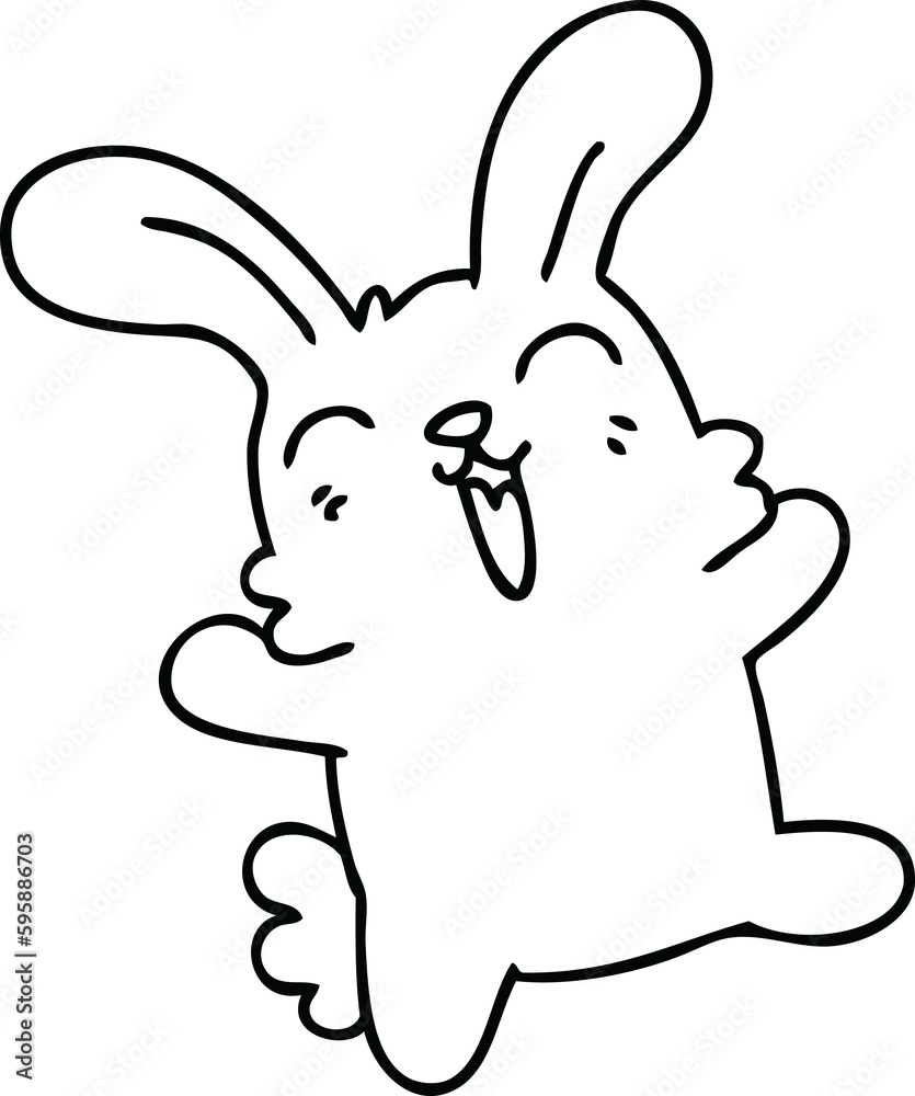 line drawing quirky cartoon rabbit line drawing quirky cartoon rabbit