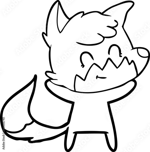 cartoon happy fox