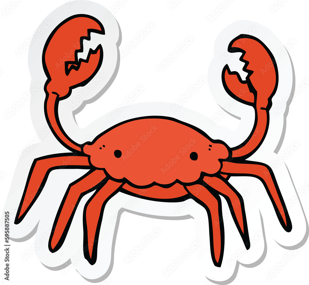 Fototapeta premium sticker of a cartoon crab