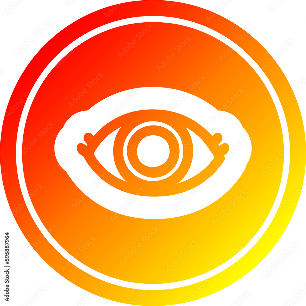 staring eye circular icon with warm gradient finish staring eye circular icon with warm gradient finish