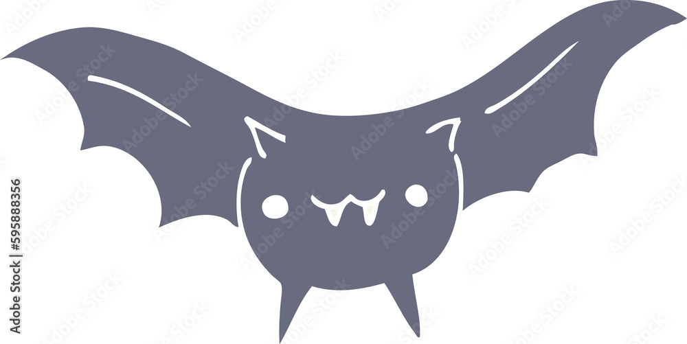Obraz premium flat color style cartoon bat