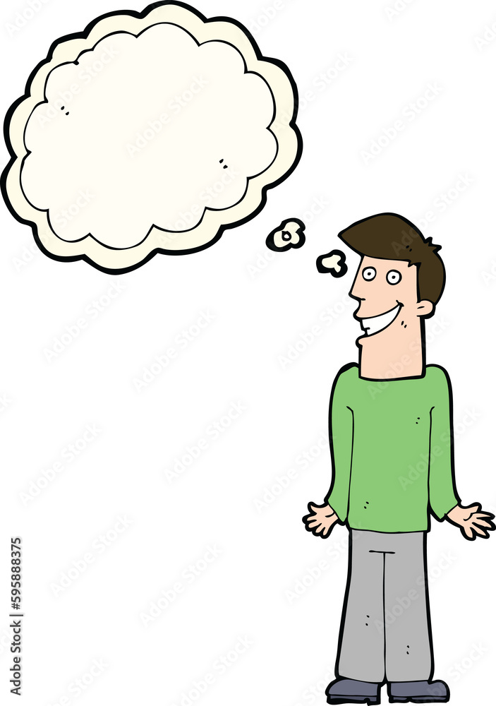 cartoon man shrugging shoulders with thought bubble cartoon man shrugging shoulders with thought bubble