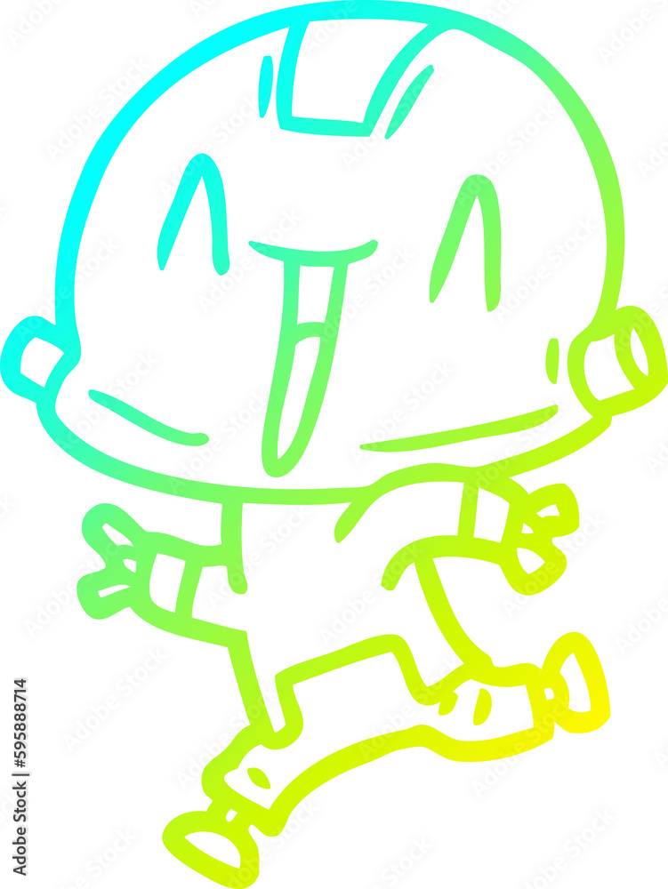 cold gradient line drawing of a cartoon robot cold gradient line drawing of a cartoon robot