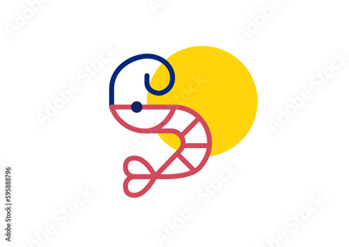 Shrimp logo icon in color 