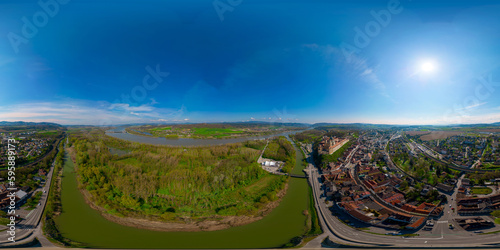 Stift Melk von oben - 360 Grad Luftbild Panorama