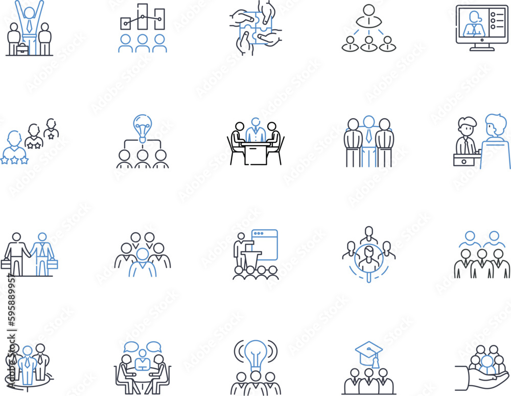 Consultation line icons collection. Guidance, Direction, Advice, Support, Insight, Coaching, Assistance vector and linear illustration. Recommendation,Opinion,Counsel outline signs set