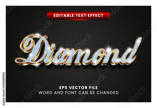 3D diamond vector text effect