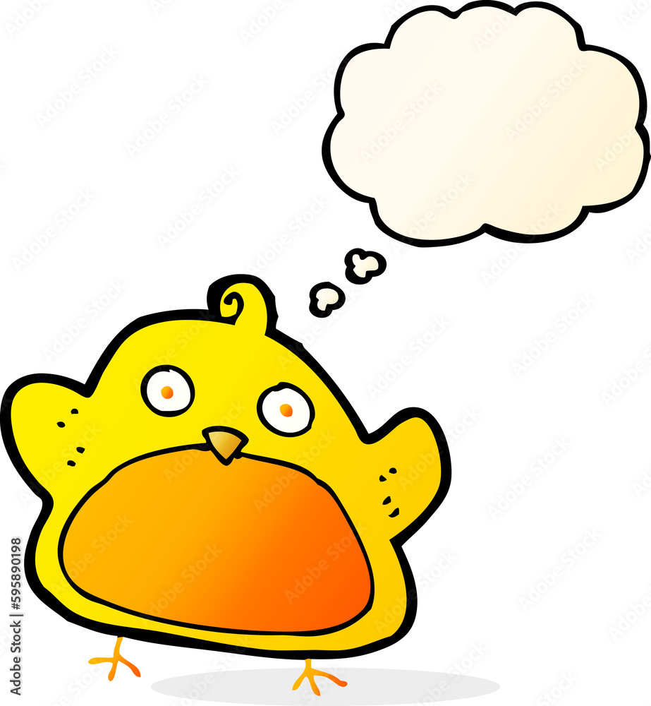 cartoon bird with thought bubble cartoon bird with thought bubble
