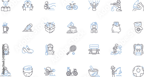 Gestalt therapy line icons collection. Wholeness, Integration, Awareness, Perception, Present-moment, Self-exploration, Self-discovery vector and linear illustration. Insight,Empowerment