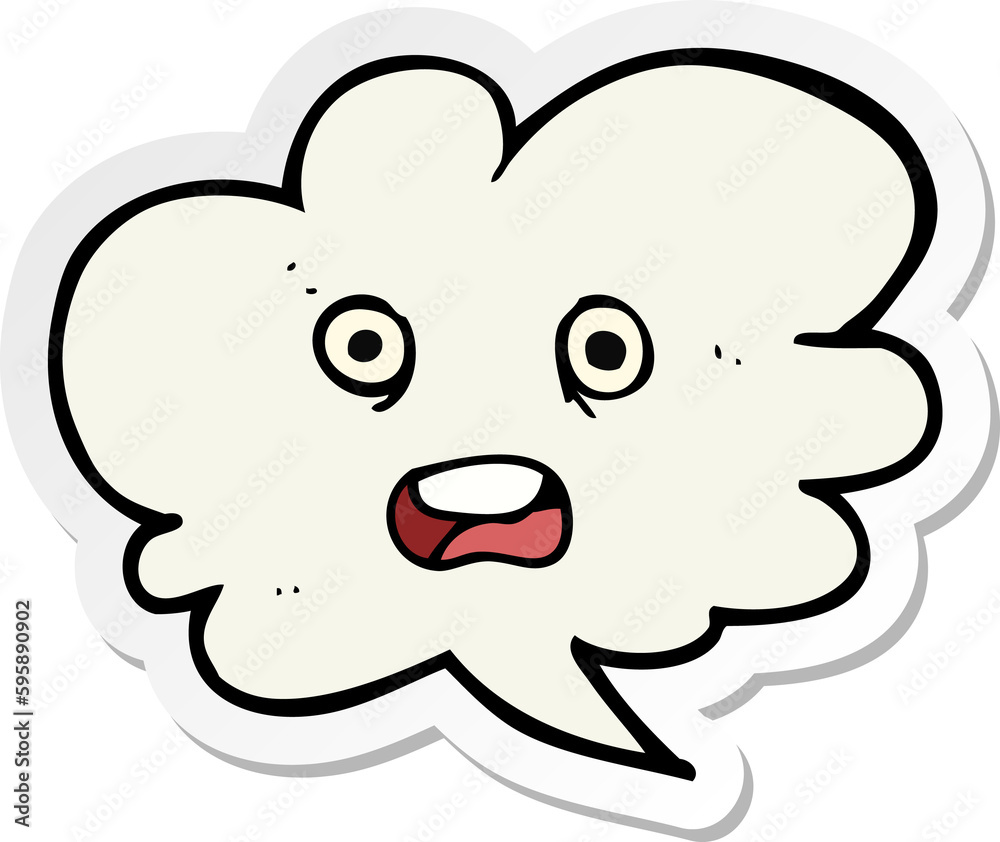 sticker of a cartoon shocked speech bubble sticker of a cartoon shocked speech bubble