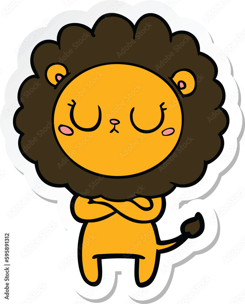 sticker of a cartoon lion sticker of a cartoon lion