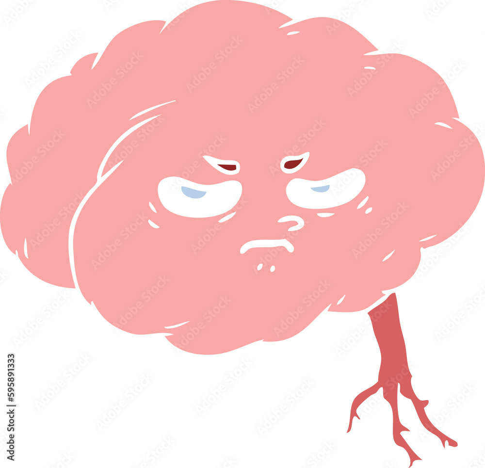 flat color style cartoon brain flat color style cartoon brain