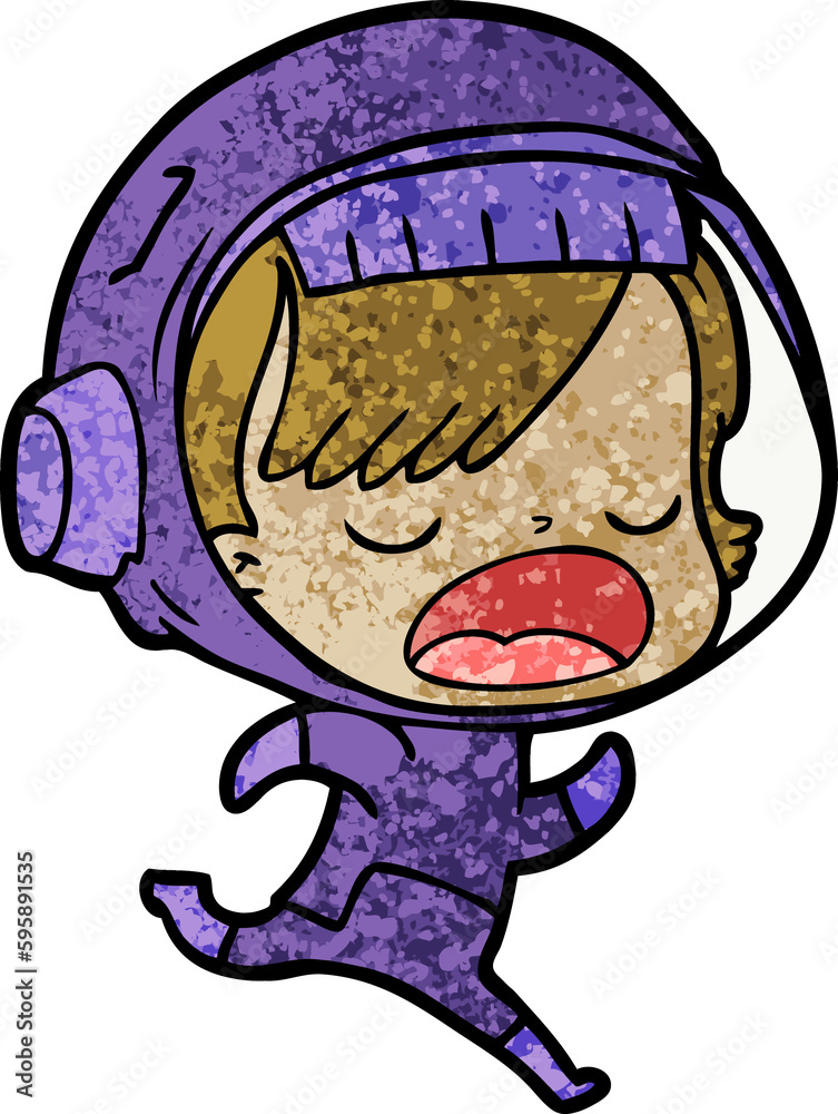 Fototapeta premium cartoon running astronaut
