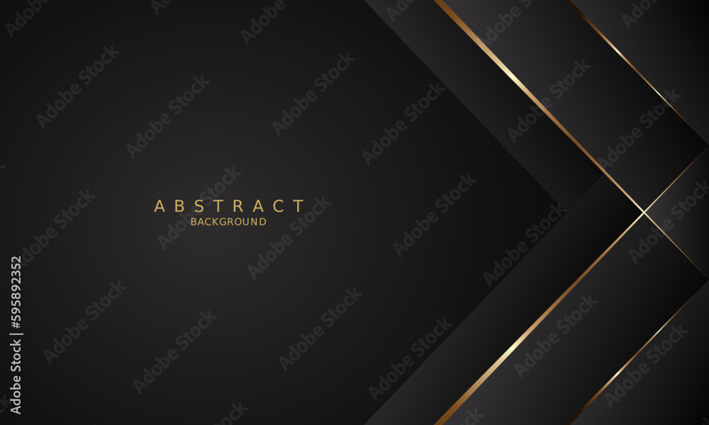 black luxury premium background and gold line.