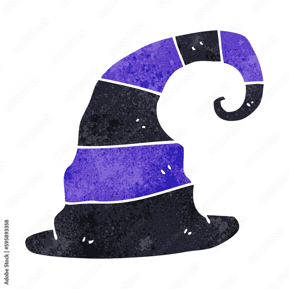 freehand retro cartoon witch hat freehand retro cartoon witch hat