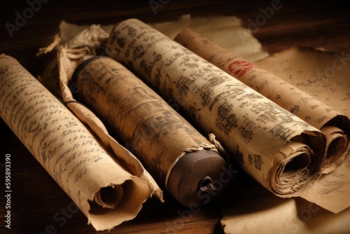 old paper scrolls , ai generative