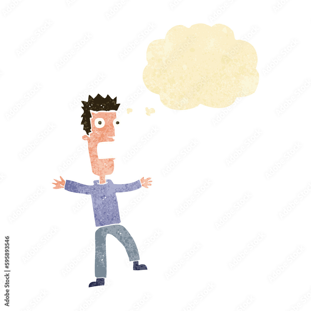 cartoon terrified man with thought bubble cartoon terrified man with thought bubble