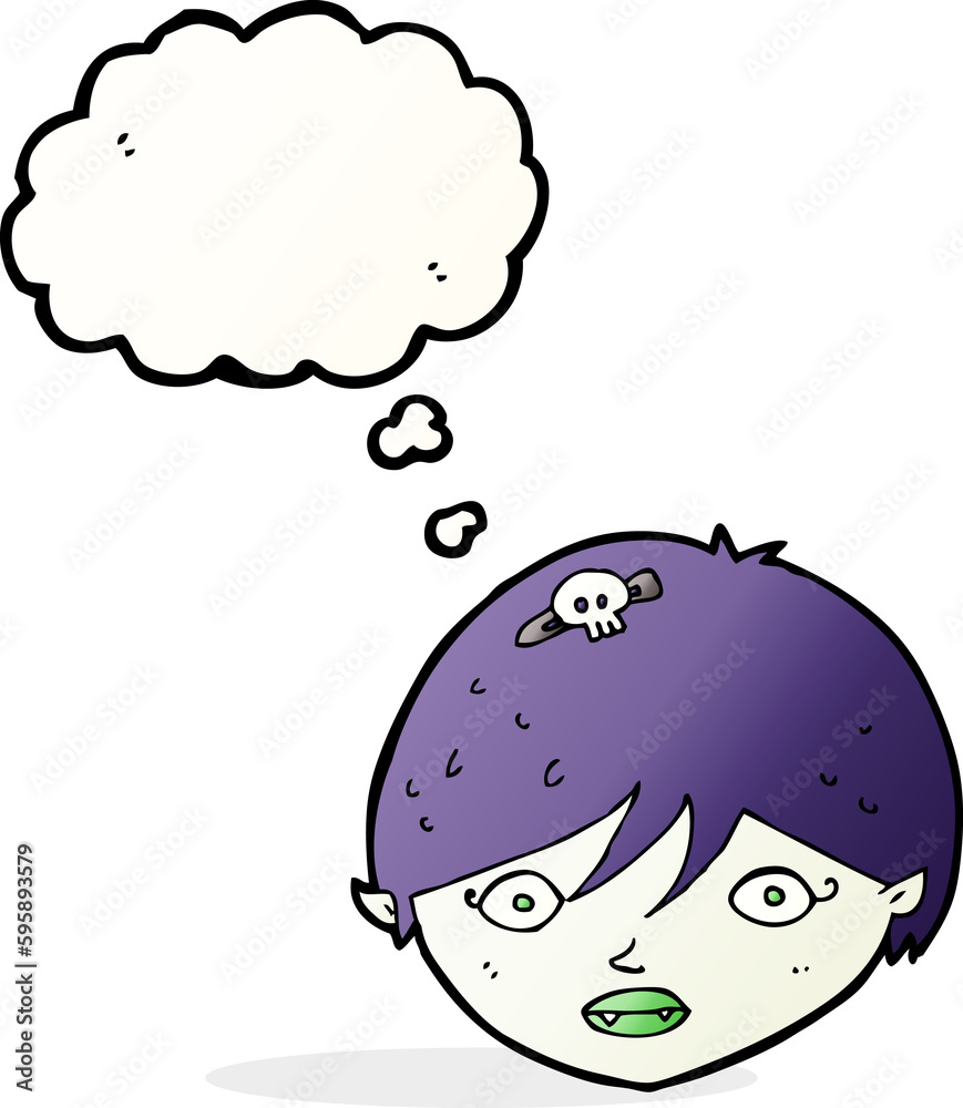 cartoon vampire face with thought bubble cartoon vampire face with thought bubble