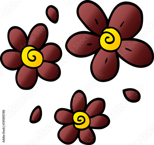 cartoon doodle flowers © lineartestpilot