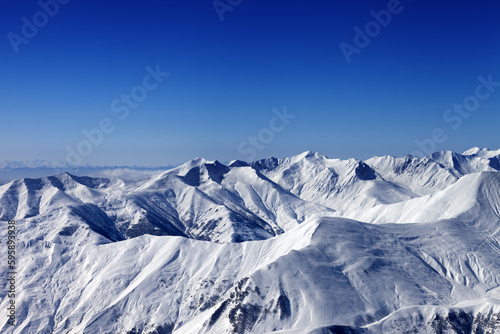 Winter snowy mountains at nice sun day © BSANI