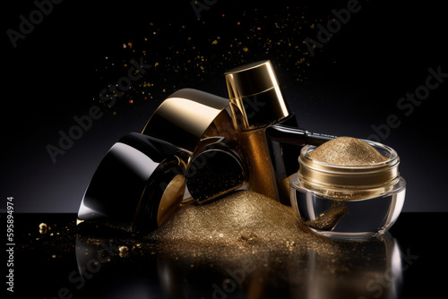 Luxury cosmetic product background. Illustration AI Generative.