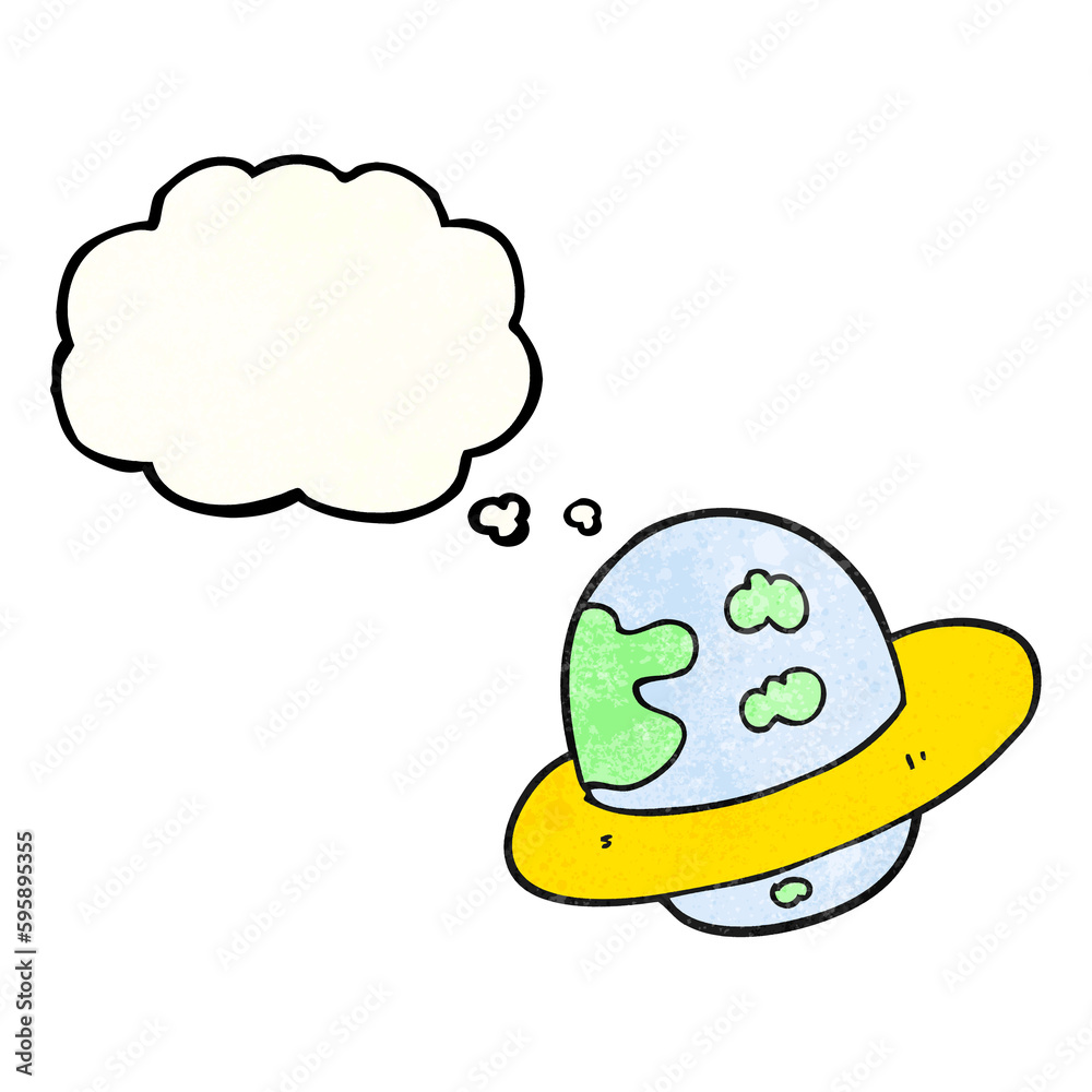 freehand drawn thought bubble textured cartoon planet freehand drawn thought bubble textured cartoon planet