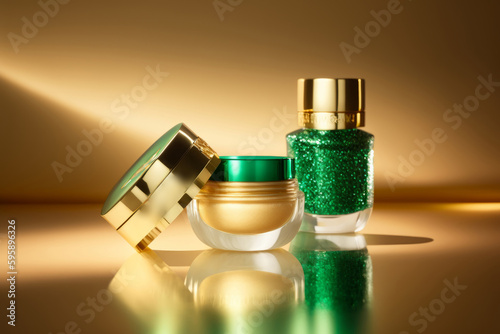 Luxury cosmetic product background. Illustration AI Generative.