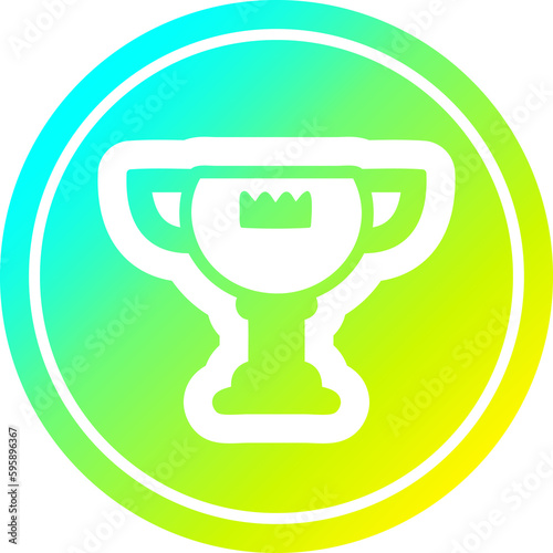 trophy award circular icon with cool gradient finish