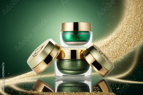 Luxury cosmetic product background. Illustration AI Generative.
