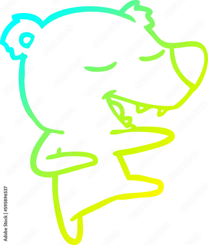 cold gradient line drawing of a cartoon bear cold gradient line drawing of a cartoon bear