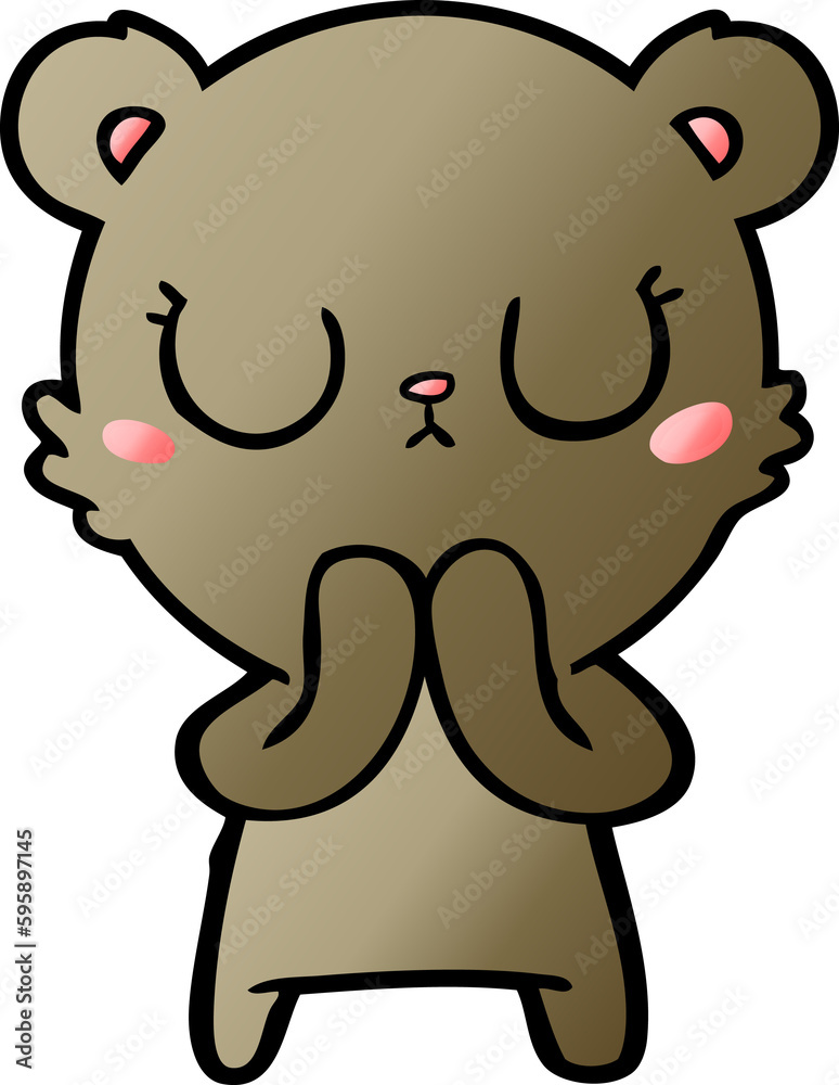 peaceful cartoon bear cub peaceful cartoon bear cub