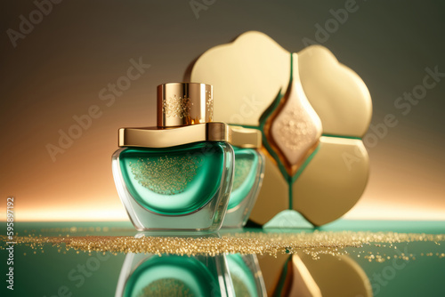 Luxury cosmetic product background. Illustration AI Generative.