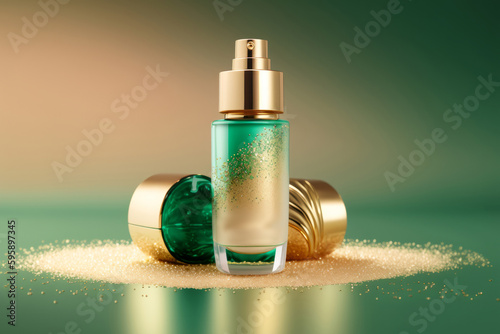 Luxury cosmetic product background. Illustration AI Generative.