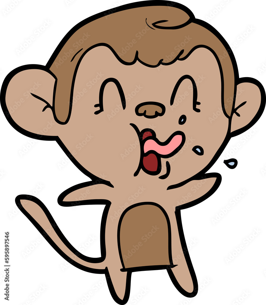 crazy cartoon monkey