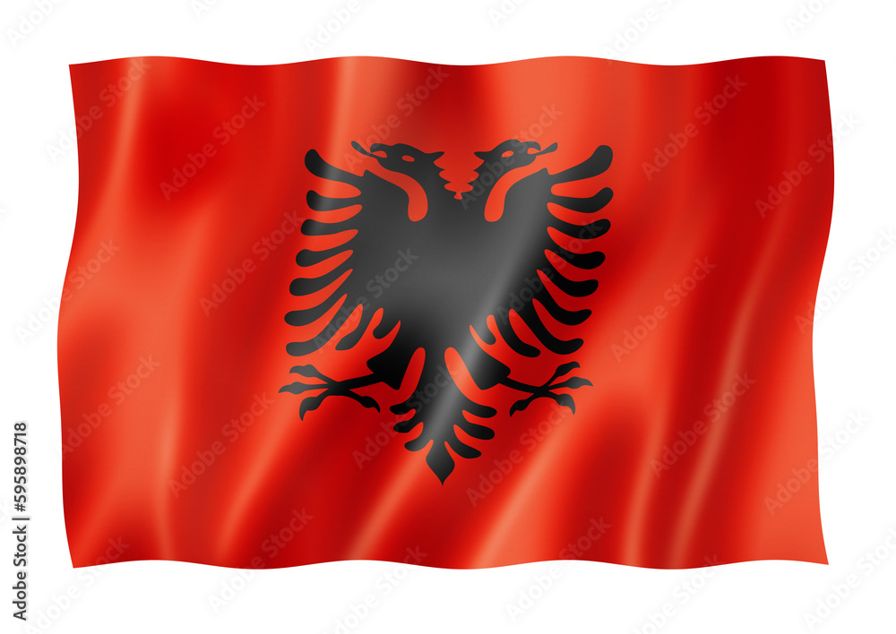 Albanian flag isolated on white Albanian flag isolated on white