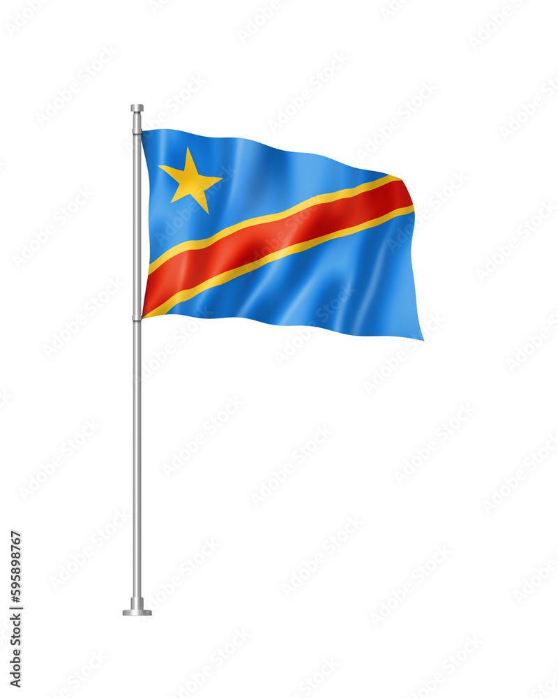 Democratic Republic of the Congo flag isolated on white Democratic Republic of the Congo flag isolated on white