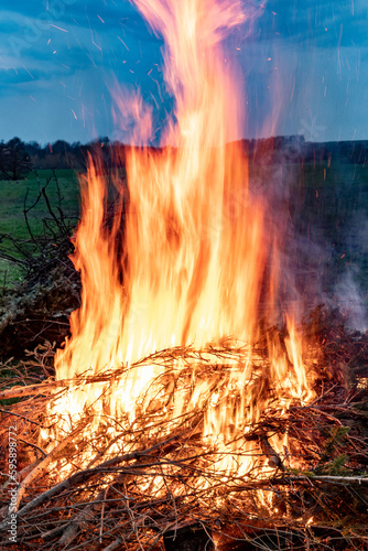 A hearth made of conifer branches