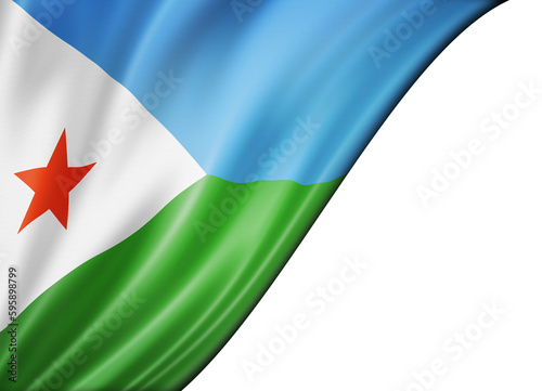 Djibouti flag isolated on white banner photo