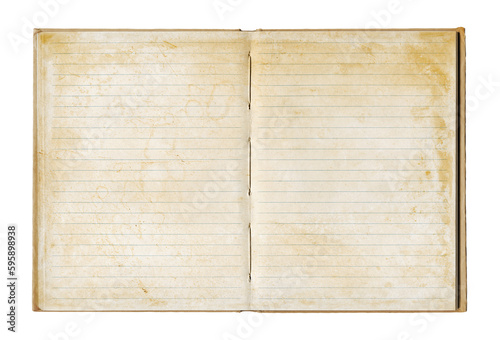 Vintage blank open notebook